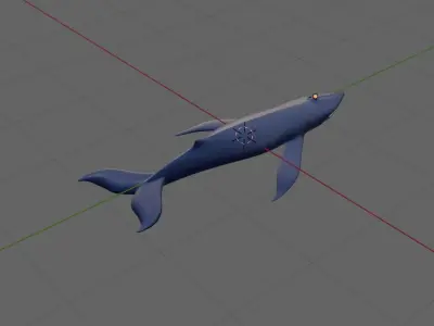 blue whale 3D model