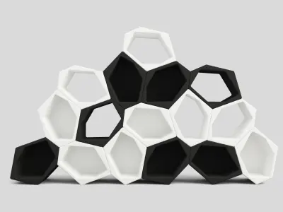 Movisi modular shelving system Low-poly 3D model
