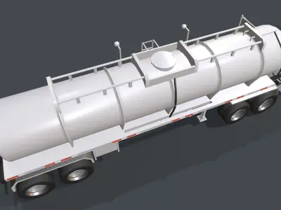 Kenworth T800 Oil Truck Low-poly 3D model