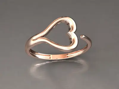 Heart ring 1 3D print model