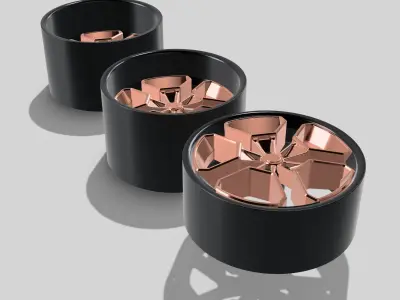 20inch HURACAN Concave Wheels 3 offsets w Tires 3D print model