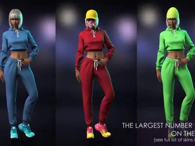 Streetwear Girl 1-16 - Sportswear Girls Pack Game-Ready Low-poly 3D model