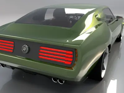 Mustang 1968 Custom High Poly and Low Poly 3D model