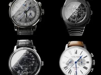 Mechanical Watch Black Collection 3D model