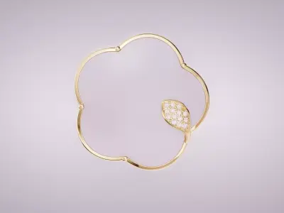Floral Statement Ring with Pave Accent 3D print model