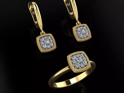Ring and Earrings 93 3D print model