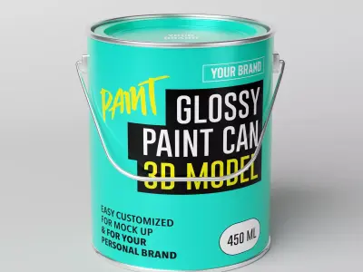 Paint Can Bucket 3D Model Mock-up and your Brand 3D model