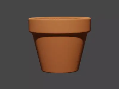 Brown flower pot made out of terracotta Free 3D model