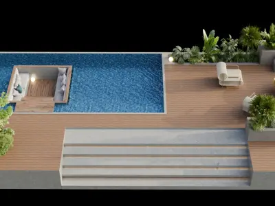 Pool Area Environment 3D model02 3D model