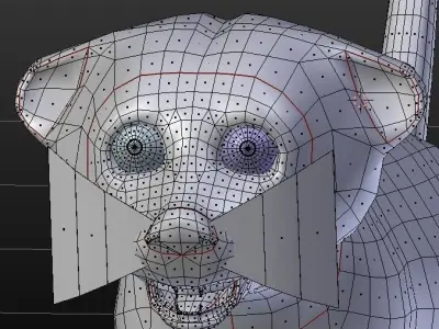 Meercat animated rigged low poly 3D model