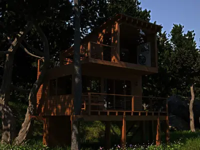 House Architecture 3d model restaurant bookcafe cafe evo house 3D model