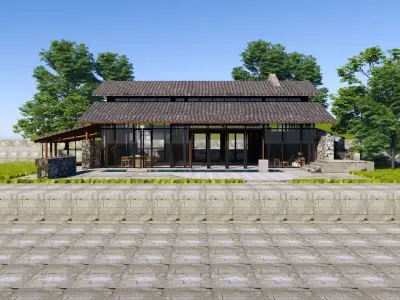 Single-storey residential accommodation 3D model