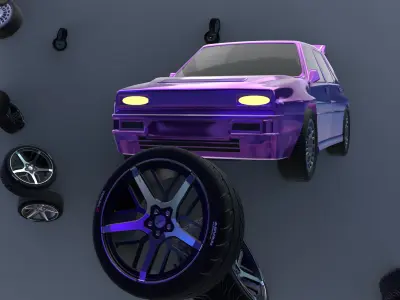 Tyre with rims Vehicle 3D model