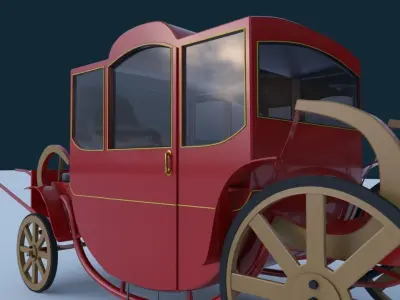 stagecoach victorian carriage Low-poly 3D model