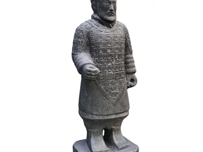 Garden sculpture Chinese Terracotta Warrior Low-poly 3D model