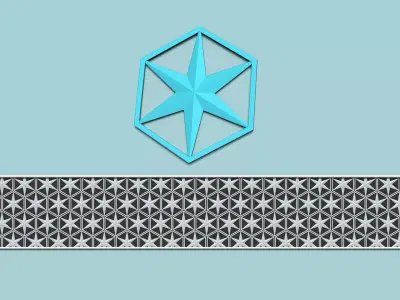 Hexagonal Wall Panel A18 Star - Interior Design Decoration 3D print model