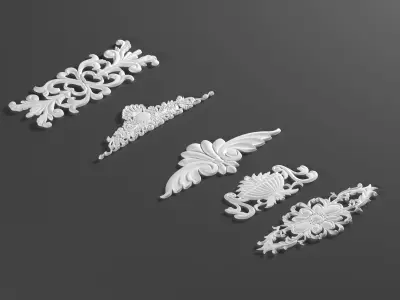 15 ornamental classic decoration 3d model kitbash vol 40 3D model