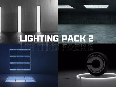 Lighting Studio Pack 2 3D Blend File Textured FBX OBJ MTL Files 3D model