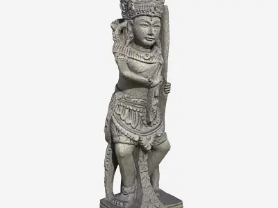 Thai Sandstone Male Warrior Low-poly 3D model