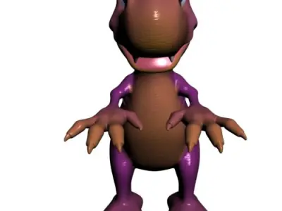 Young Cartoon Dinosaur RIGGED Low-poly 3D model