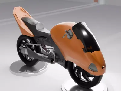 Futuristic Racing Motorcycle Free 3D model