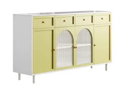 Contemporary Wooden Sideboard Credenza 3D model