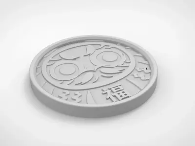 Bodhidharma pattern Coasters 3D print model