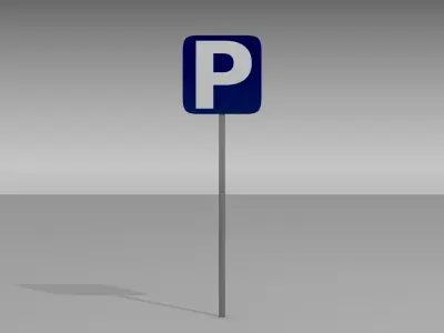 Parking sign 3D model