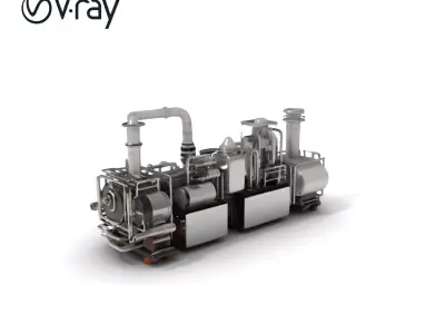 Industrial Machine D Model Pack Low-poly 3D model