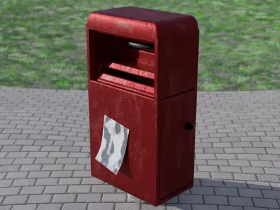 Realistic Post Box Free low-poly 3D model