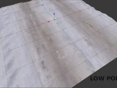 Snow Road Tile for Unreal Engine 4 Low-poly 3D model