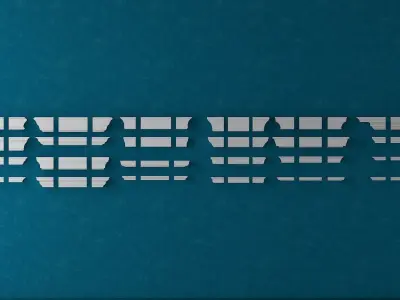 Set of Cornice Moulding Profiles Including Corner  Low Poly 3D model