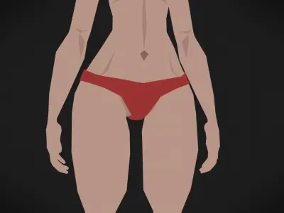 Colorly - Beach Girl 1 - Game Ready - Rigged - Customizable Low-poly 3D model