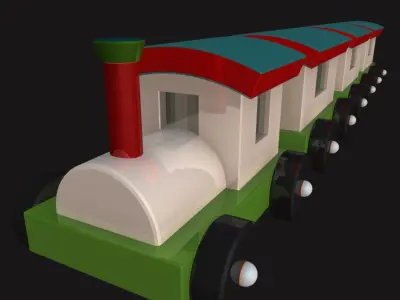 Cartoony Toy Train 3D model
