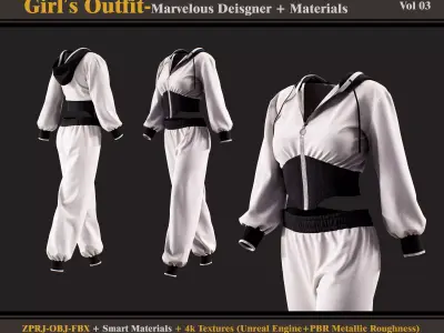 Girls Outfit-zprj-fbx-obj-materials 3D model