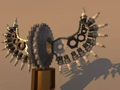 Winged goblet Free 3D model