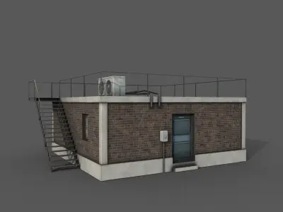 Industrial Building Low Poly Low-poly 3D model
