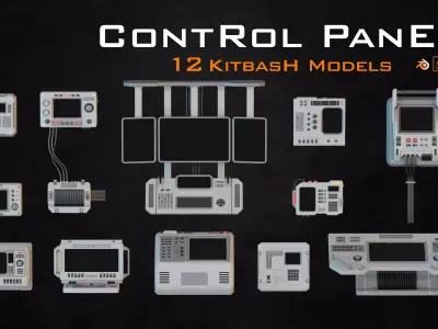 Control panel 3D model