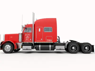 Detailed Peterbilt 379 with interior  3D model