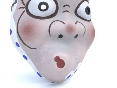 Japanese Mask Hyottoko Low-poly 3D model
