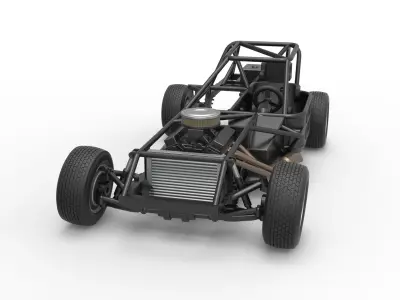 Dirt Modified stock car Base Scale 1 to 25 3D print model