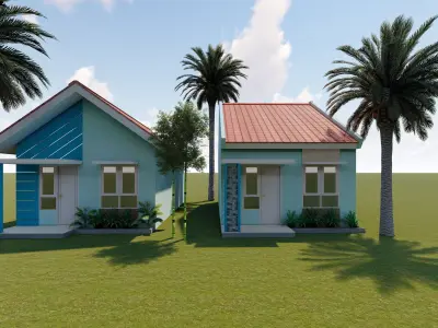 Small tropical house Free low-poly 3D model