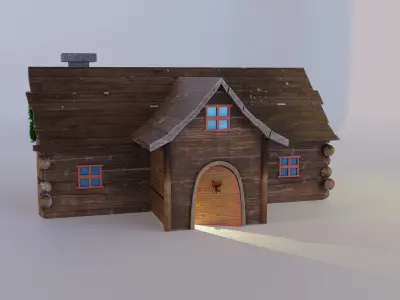 Christmas Hut  Low-poly 3D model