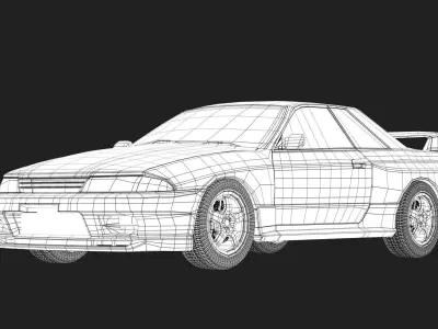 Nissan GT-R bnr32  no interior 3D model