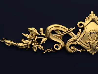 Classic decor ornament v-3D model 39 3D model