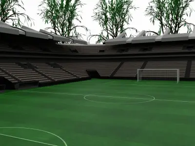 Soccer Stadium Low-poly 3D model 2