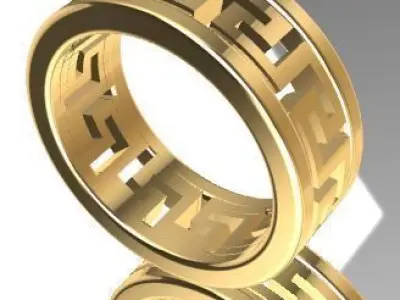 Patterned Ring 3D model Texture 3D print model 3D print model