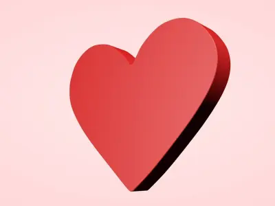 Heart Icon Low-poly 3D model