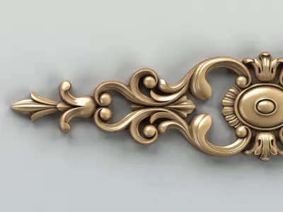 Carved decor horizontal 006 3D model
