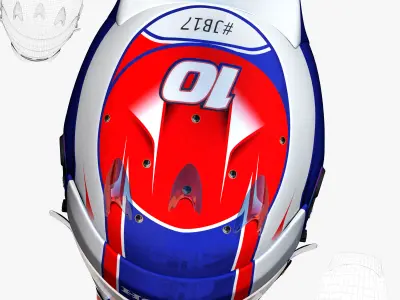 Gasly helmet 2018 Low-poly 3D model